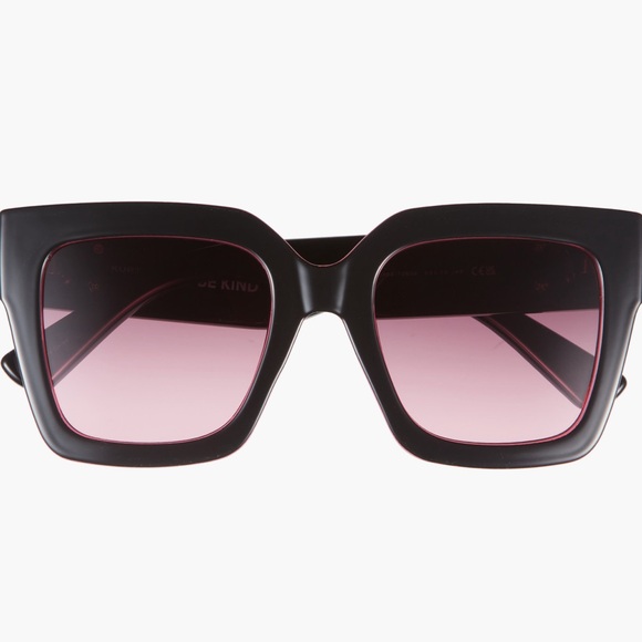 NWT Kurt Geiger London Black and Pink Square Sunglasses - Picture 3 of 4